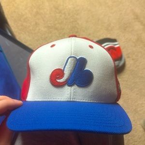 Vintage Montreal Expos MLB Adjustable Hat w/ Green Inner Brim